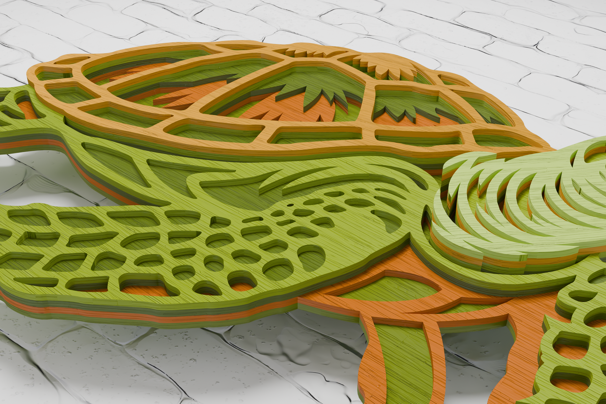 Ocean mandala sea turtle laser file for wood

