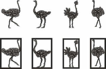 Ostrich Tree Wall Panel - SVG DXF Files for Laser Cutting & Cricut (Wood & Plywood)