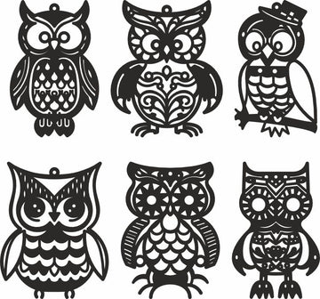 Owl Laser Cut Christmas Files: SVG/DXF/CDR Templates for Cricut & Glowforge – Wooden Xmas Tree Toys & Decor