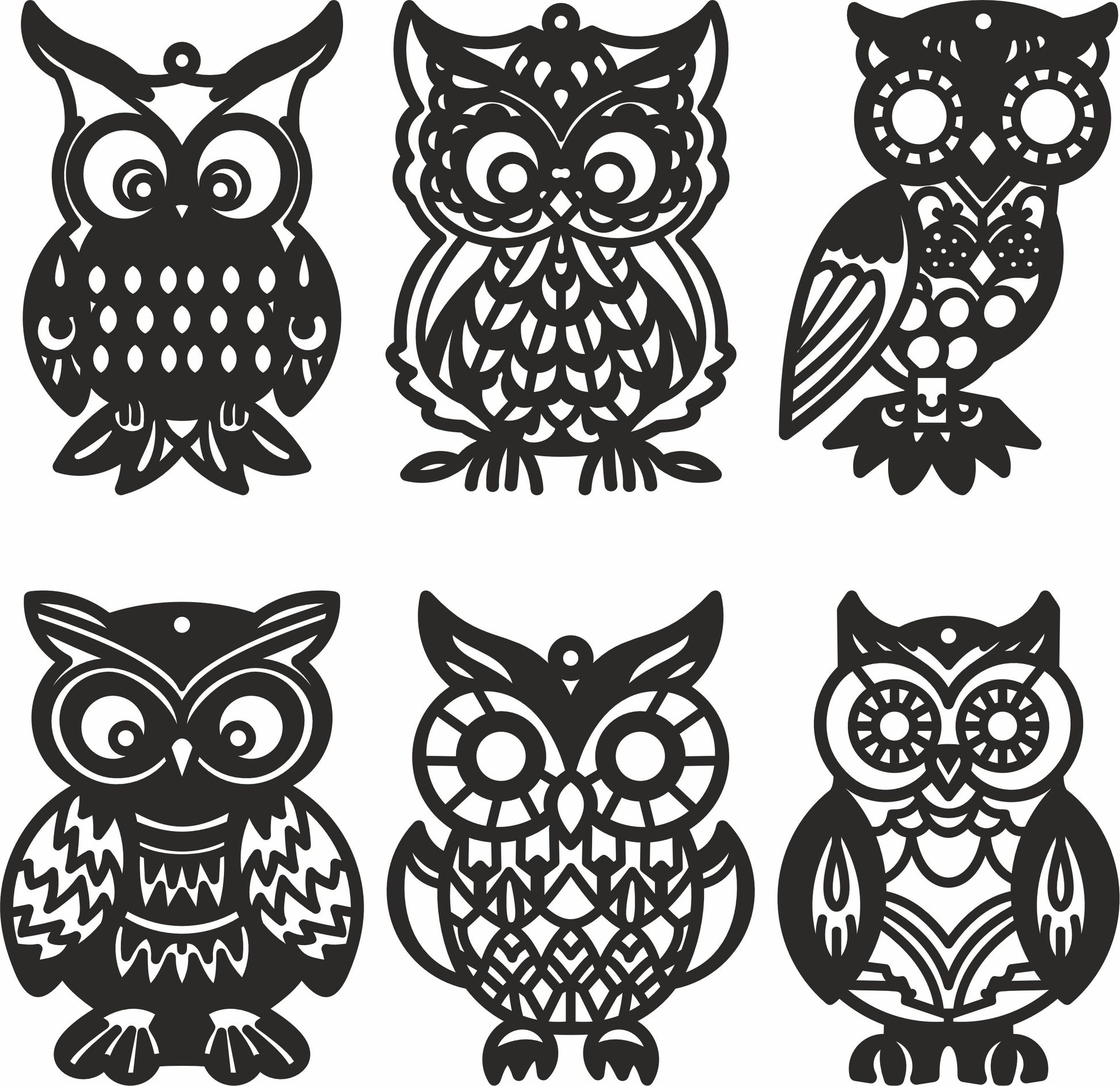 Owl vector laser design dxf