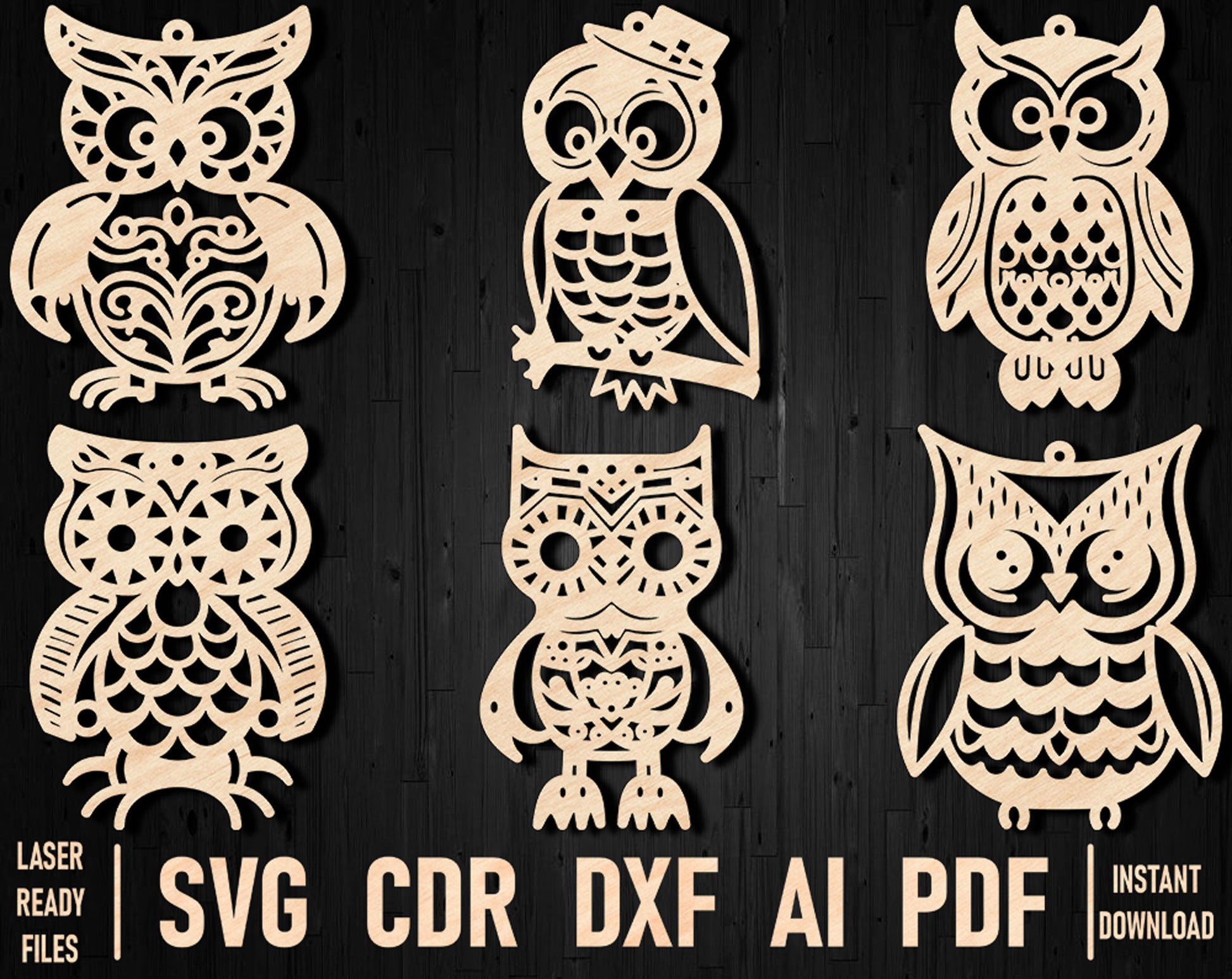 Owl wooden сhristmas design