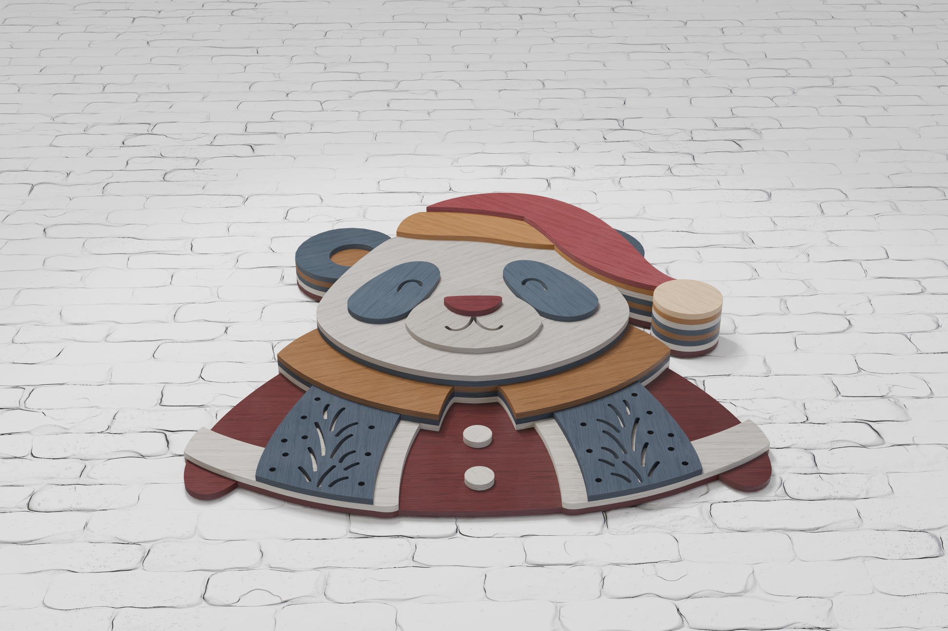 Panda Christmas Santa Cricut SVG
