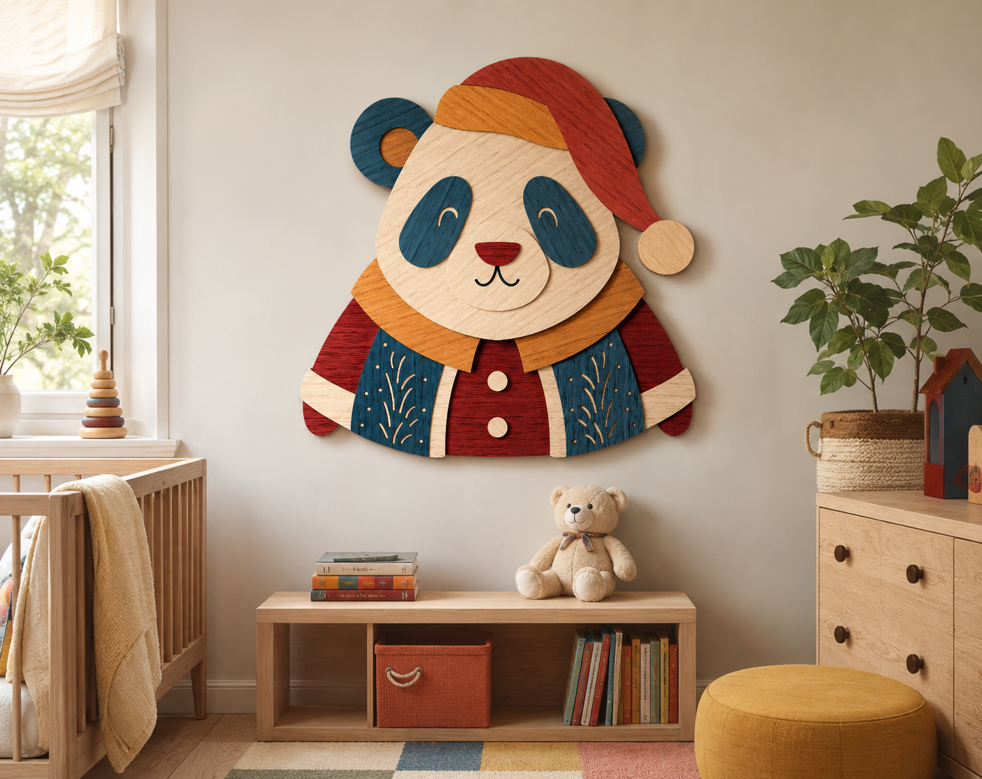 Panda Christmas Santa laser cut file