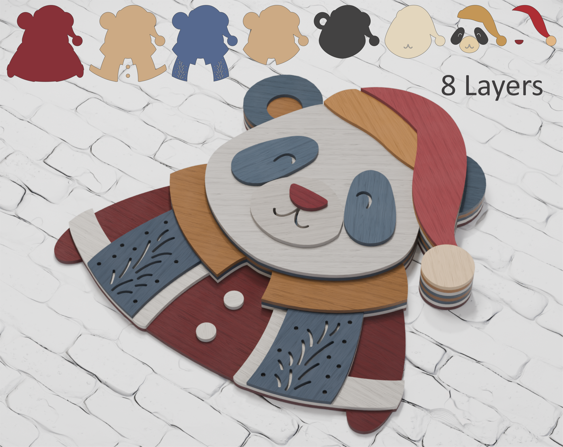 Panda Santa Christmas SVG
