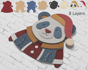 Panda Santa Christmas SVG