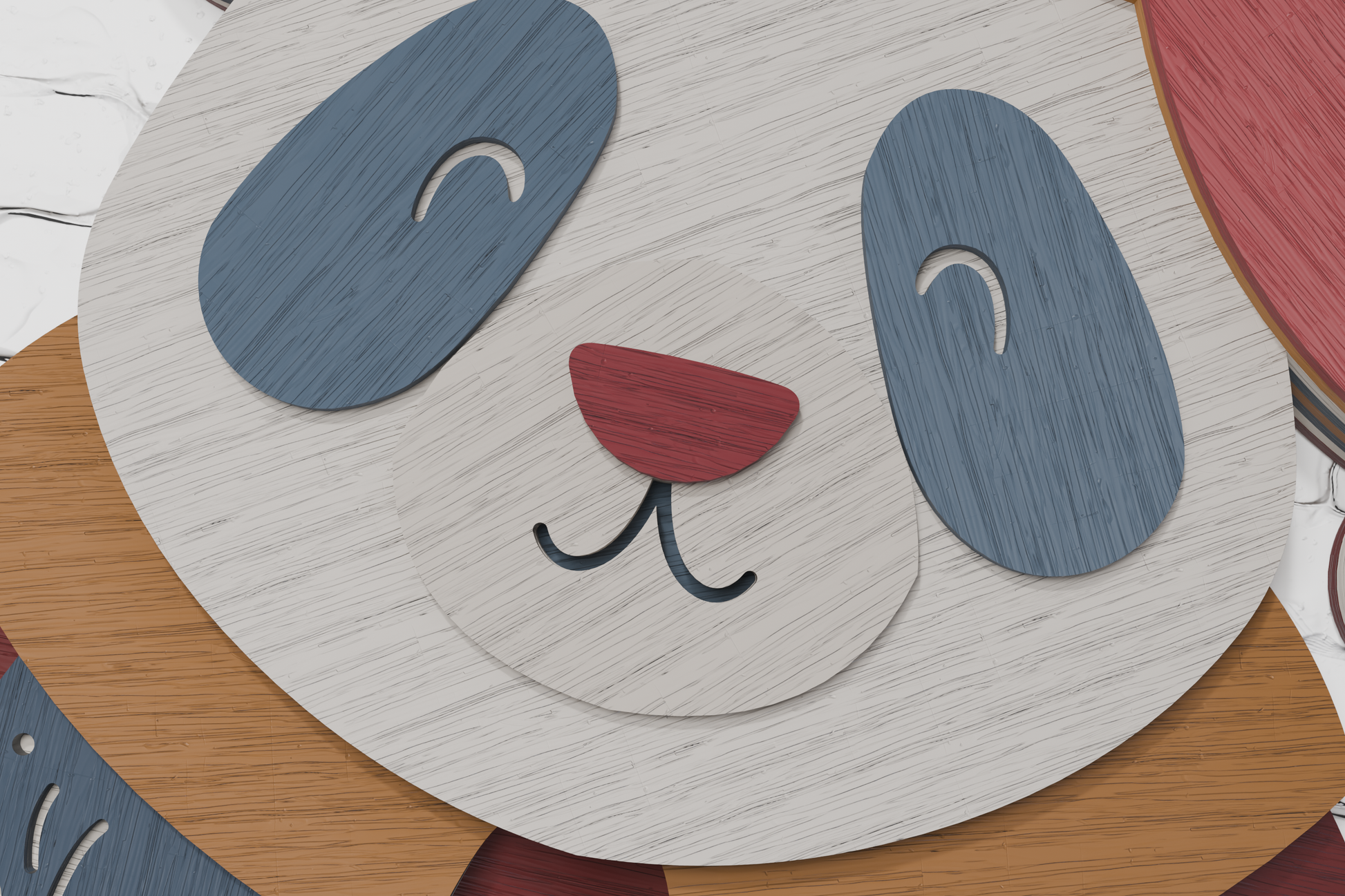 Panda Santa Silhouette cut file