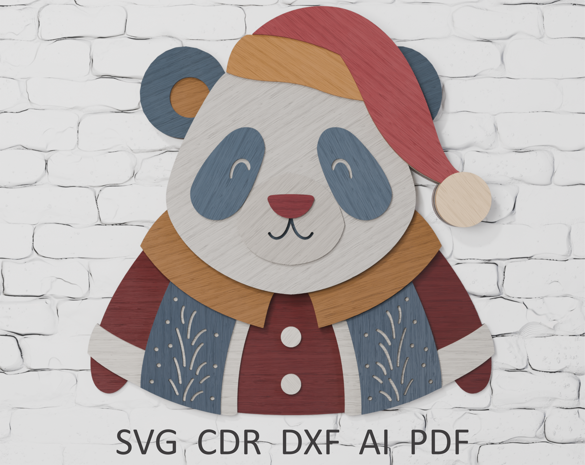 Panda Santa multilayer SVG