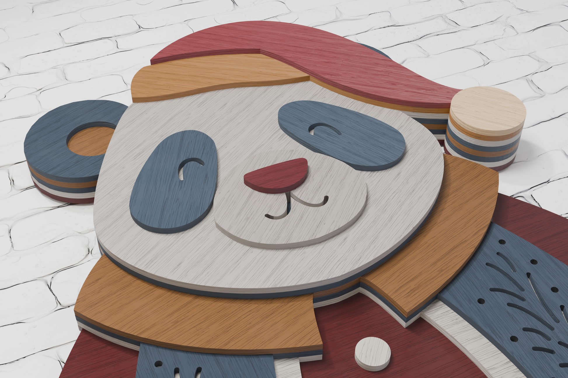 Panda Santa papercut SVG