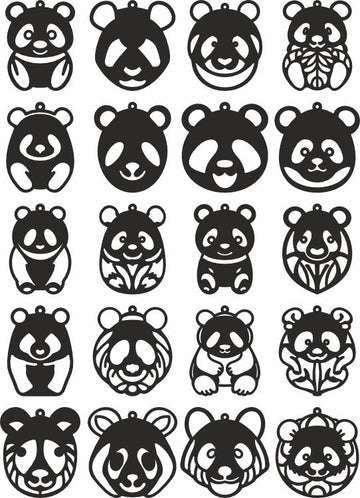 Panda Earring SVG Bundle - Laser Cut Panda Bear Designs for Glowforge, Xtool & Cricut (Leather Jewelry, DXF/PDF Files)