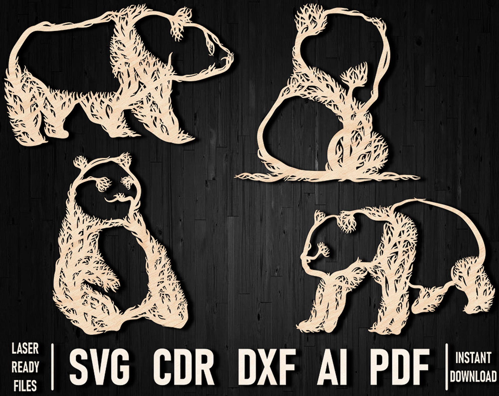 Panda laser cutting dxf panel