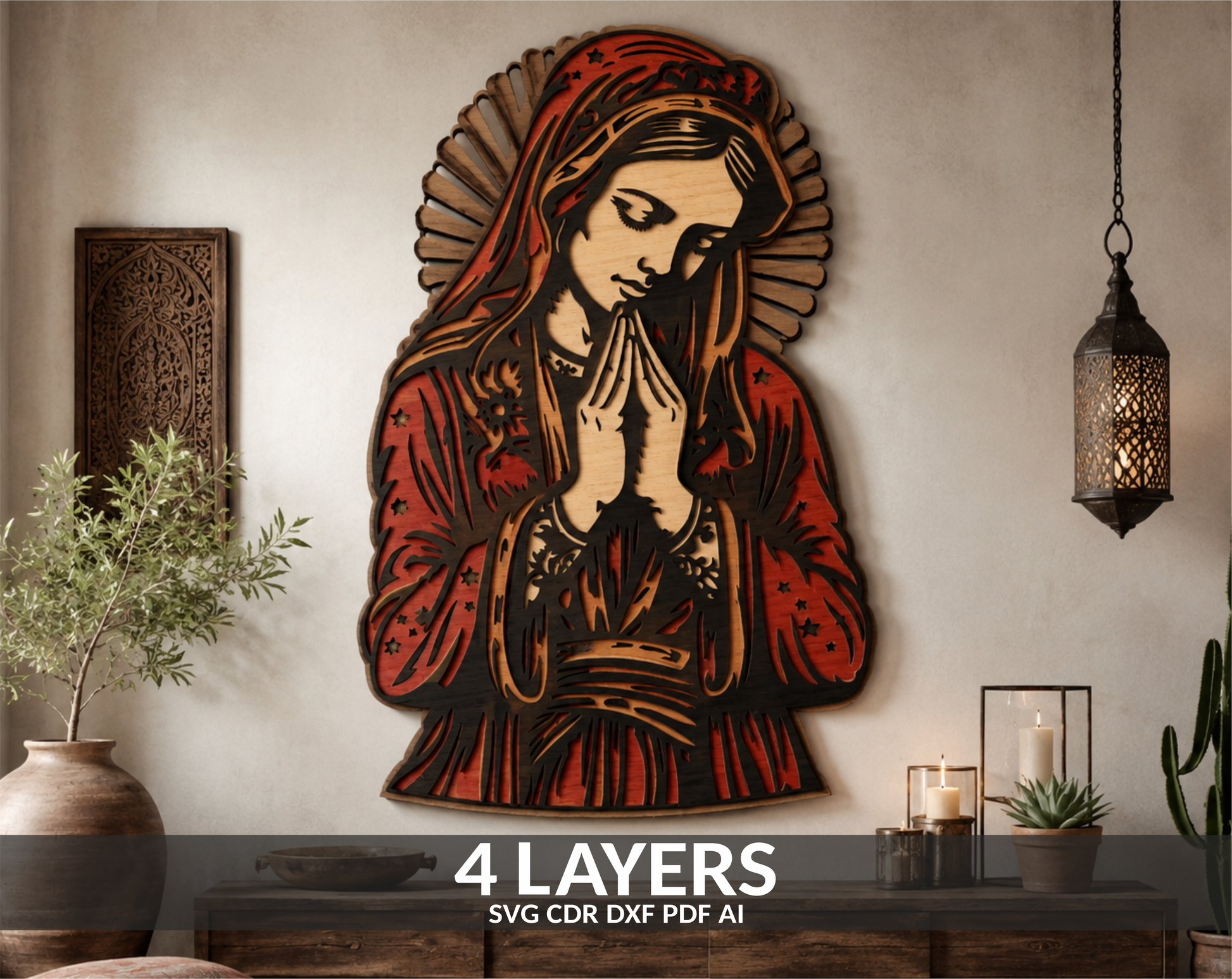 Papercraft Mary Mandala Design