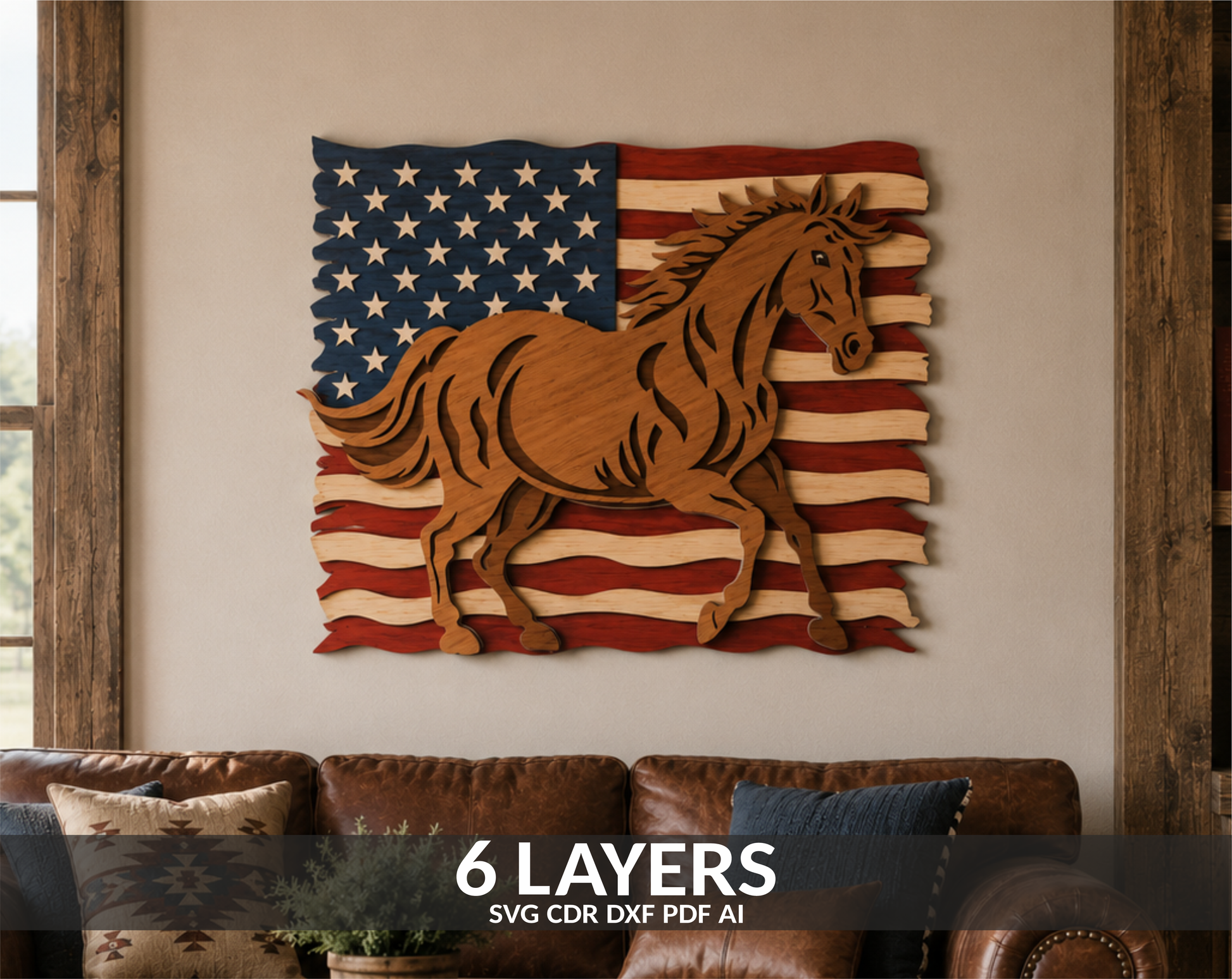 Patriotic Gift Horse Shadow Box
