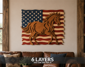 Patriotic Gift Horse Shadow Box

