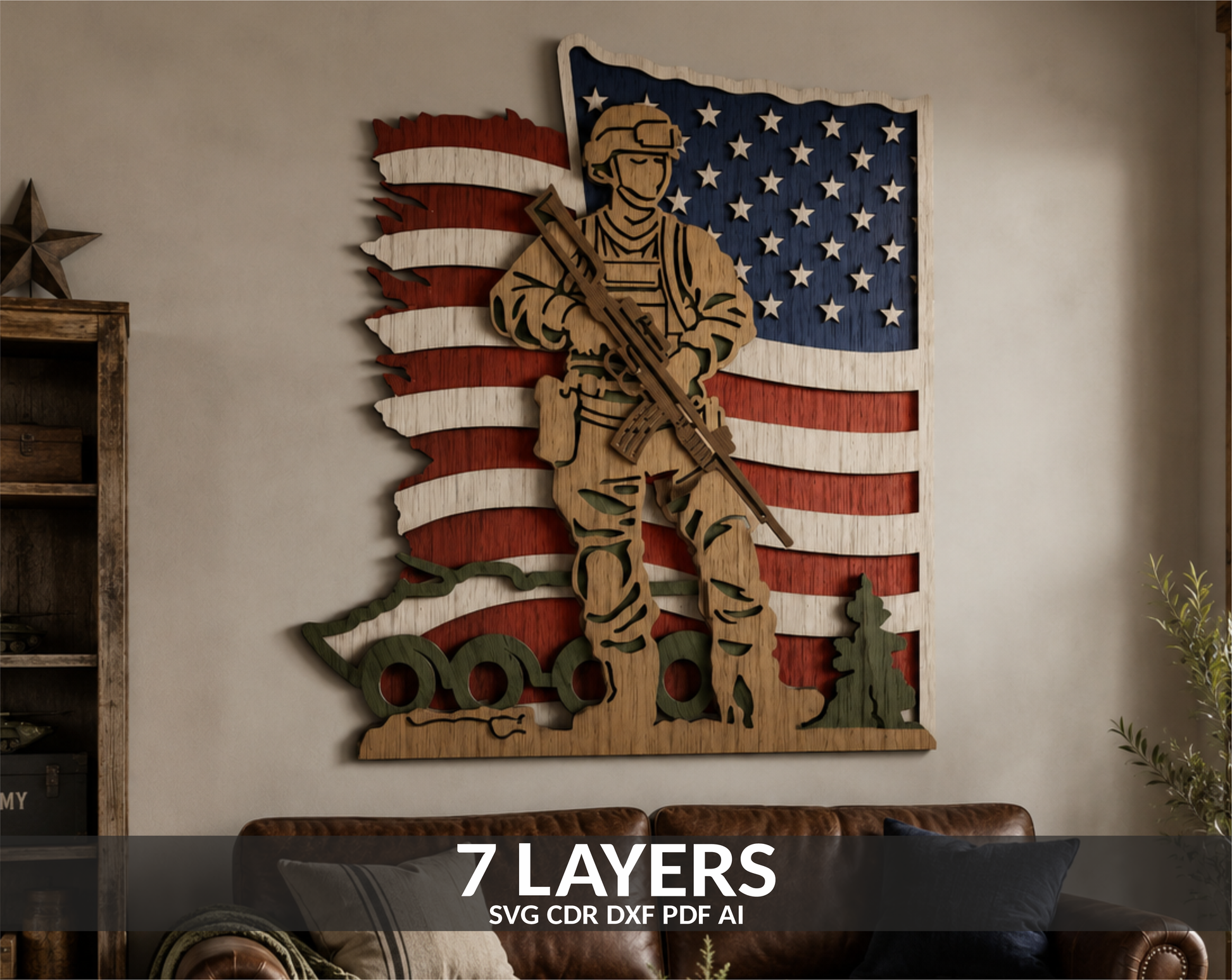Patriotic Gift Soldier Shadow Box

