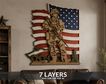 Patriotic Gift Soldier Shadow Box
