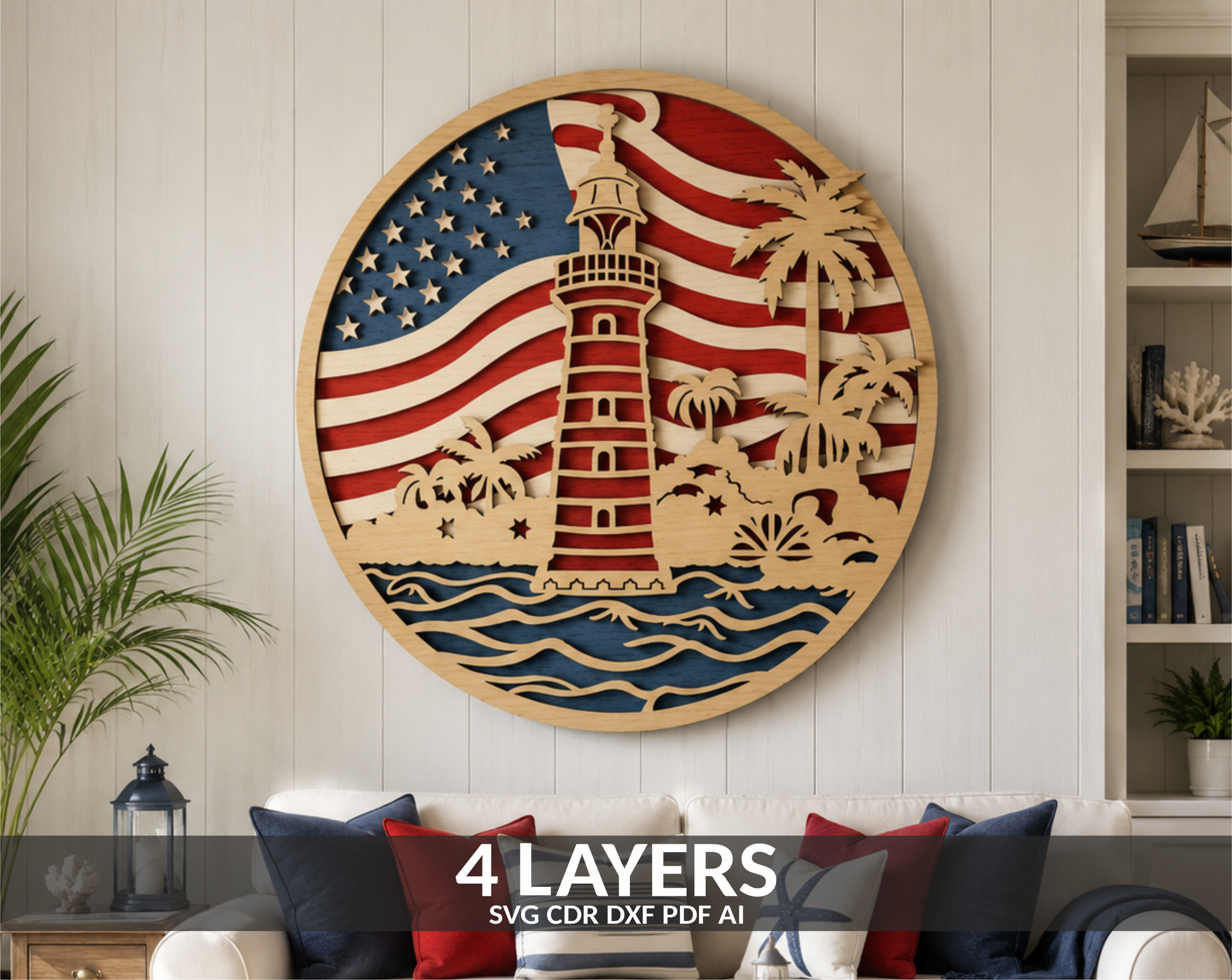Patriotic Gift USA Flag Shadow Box
