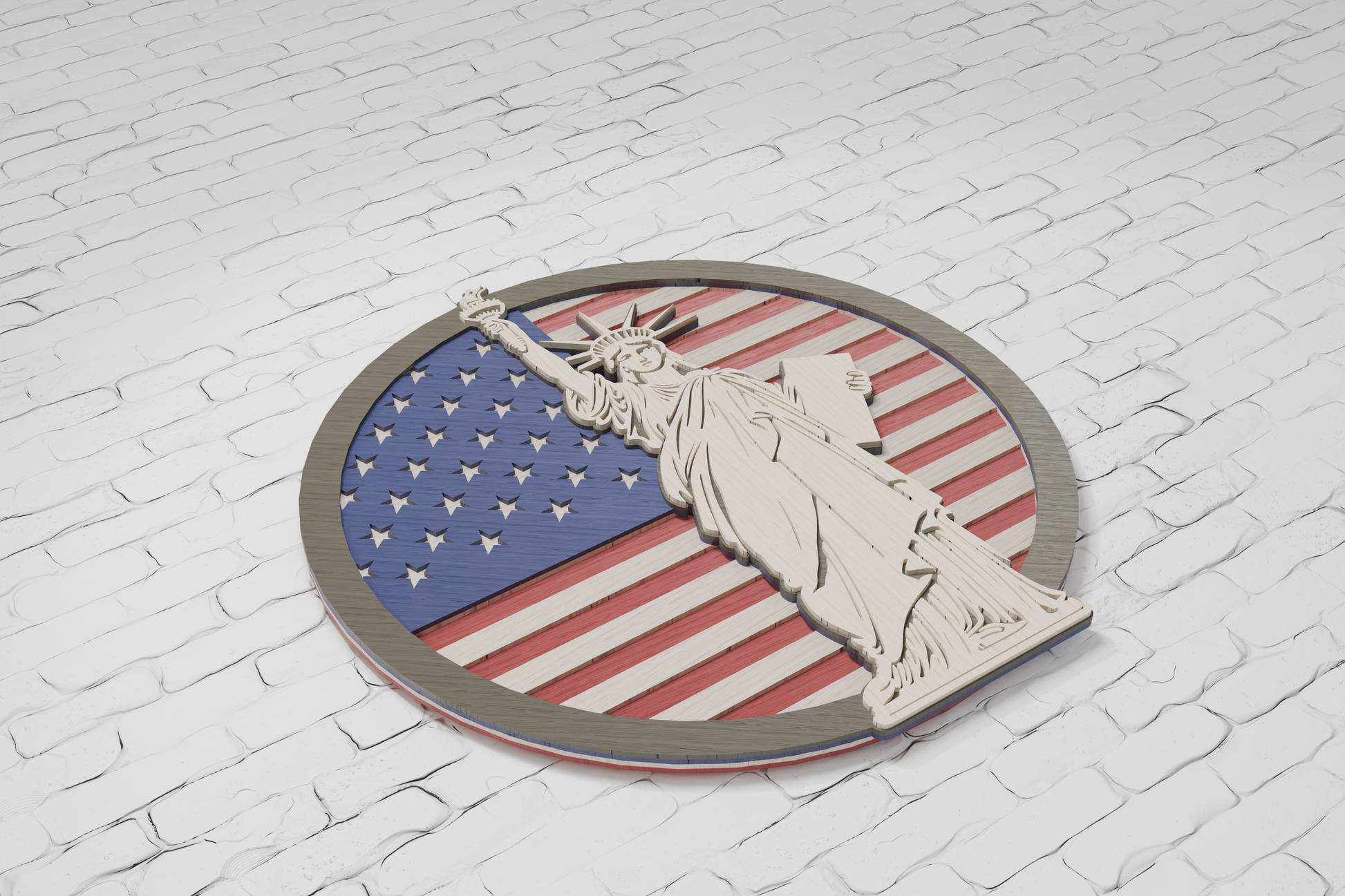 Patriotic Multilayer Statue of Liberty SVG Cricut Glowforge file