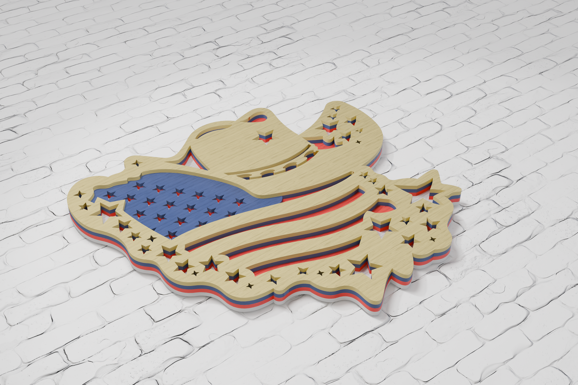 Patriotic Shadow Box Laser Cut File Glowforge