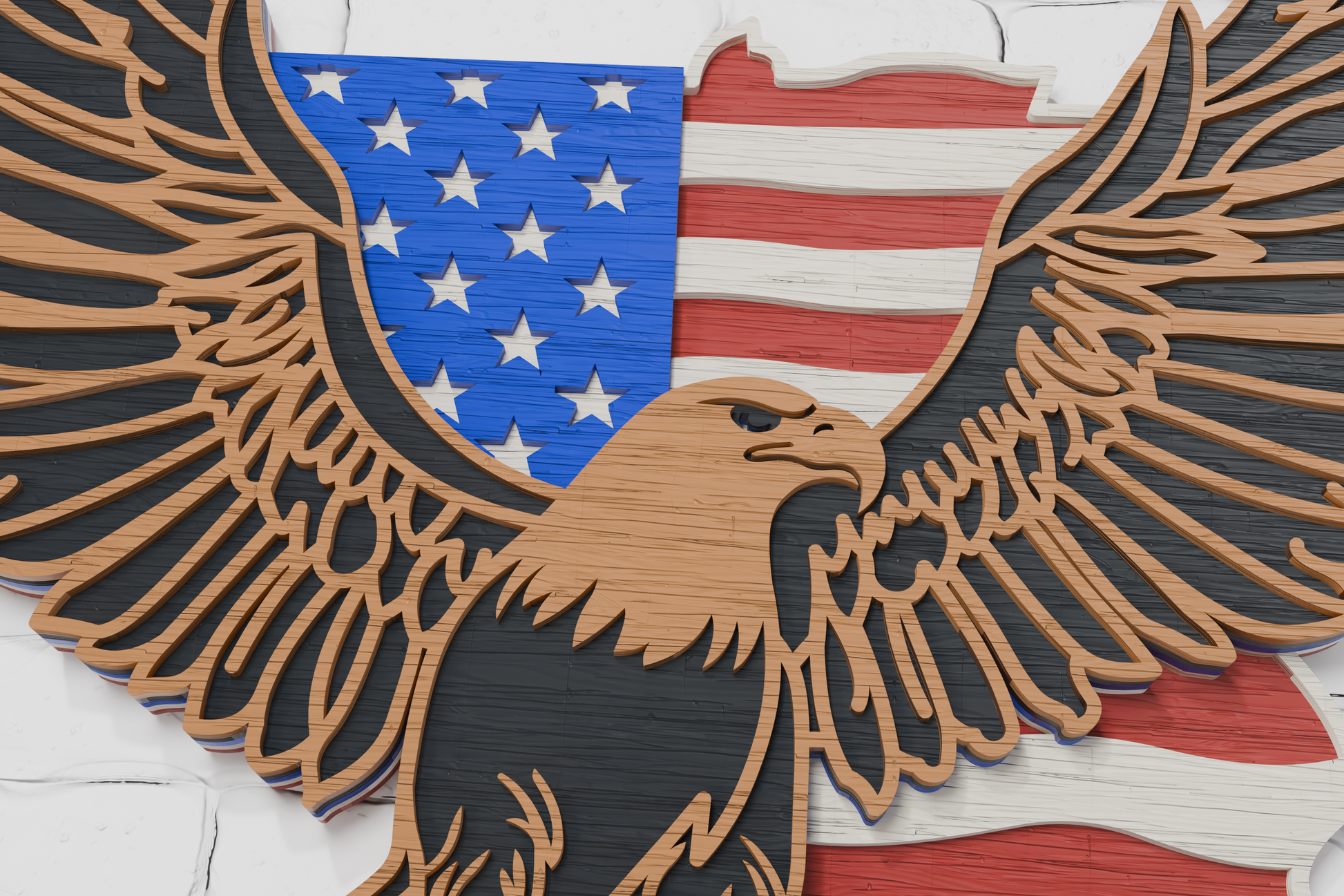 Patriotic eagle with American flag layered SVG for Cricut

