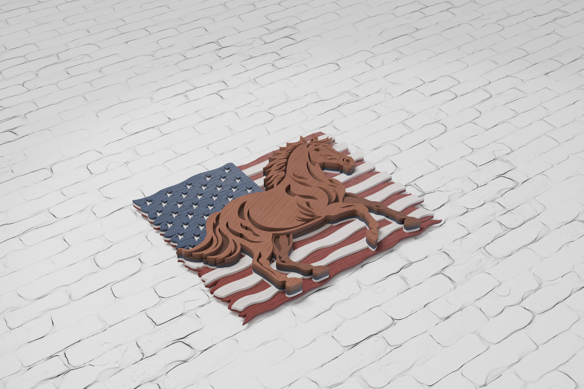 Patriotic horse laser cut SVG for Cricut and Silhouette

