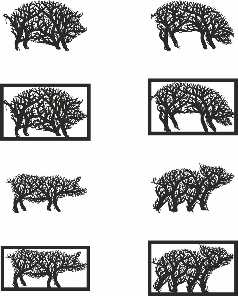 Pig vector wall design bundle