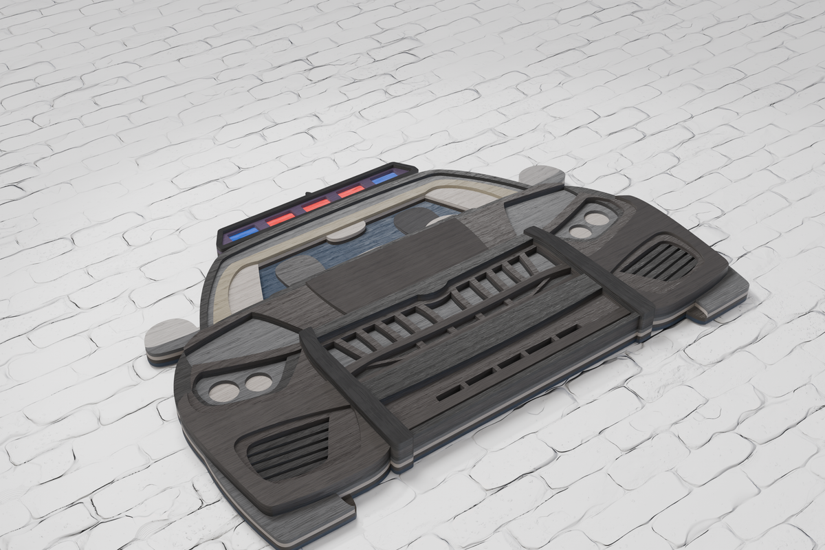 Police Car laser cut file Cricut Silhouette