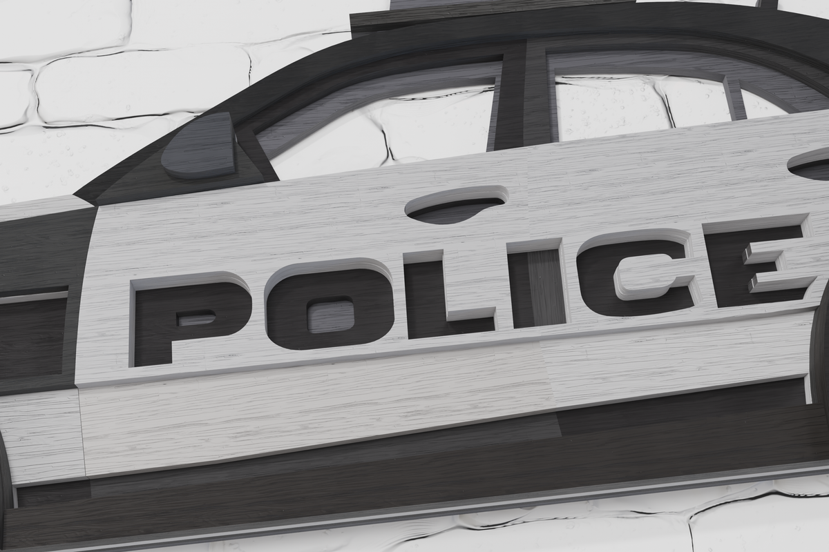 Police car Glowforge ready vector file

