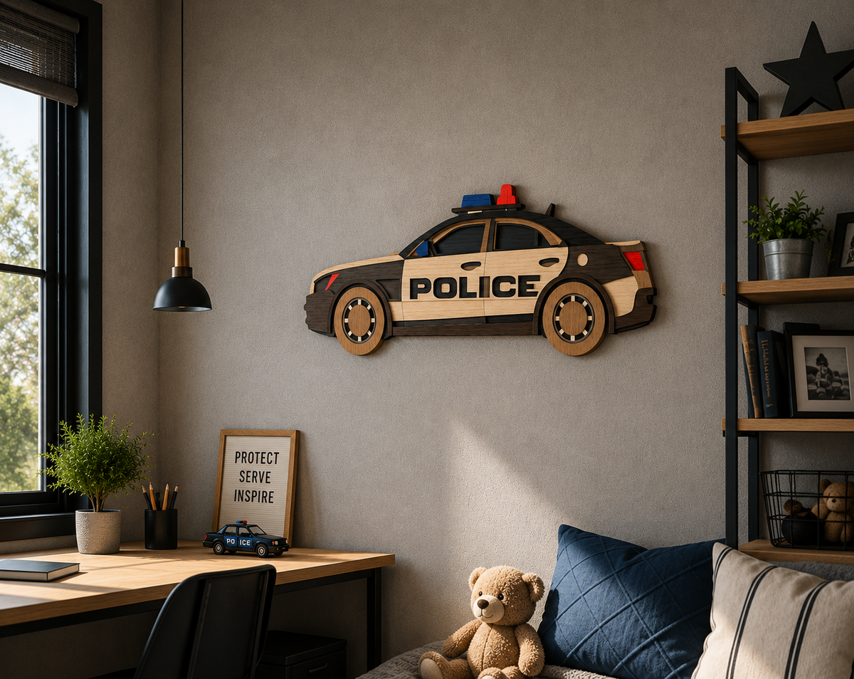 Police car SVG bundle with DXF PDF CDR AI formats

