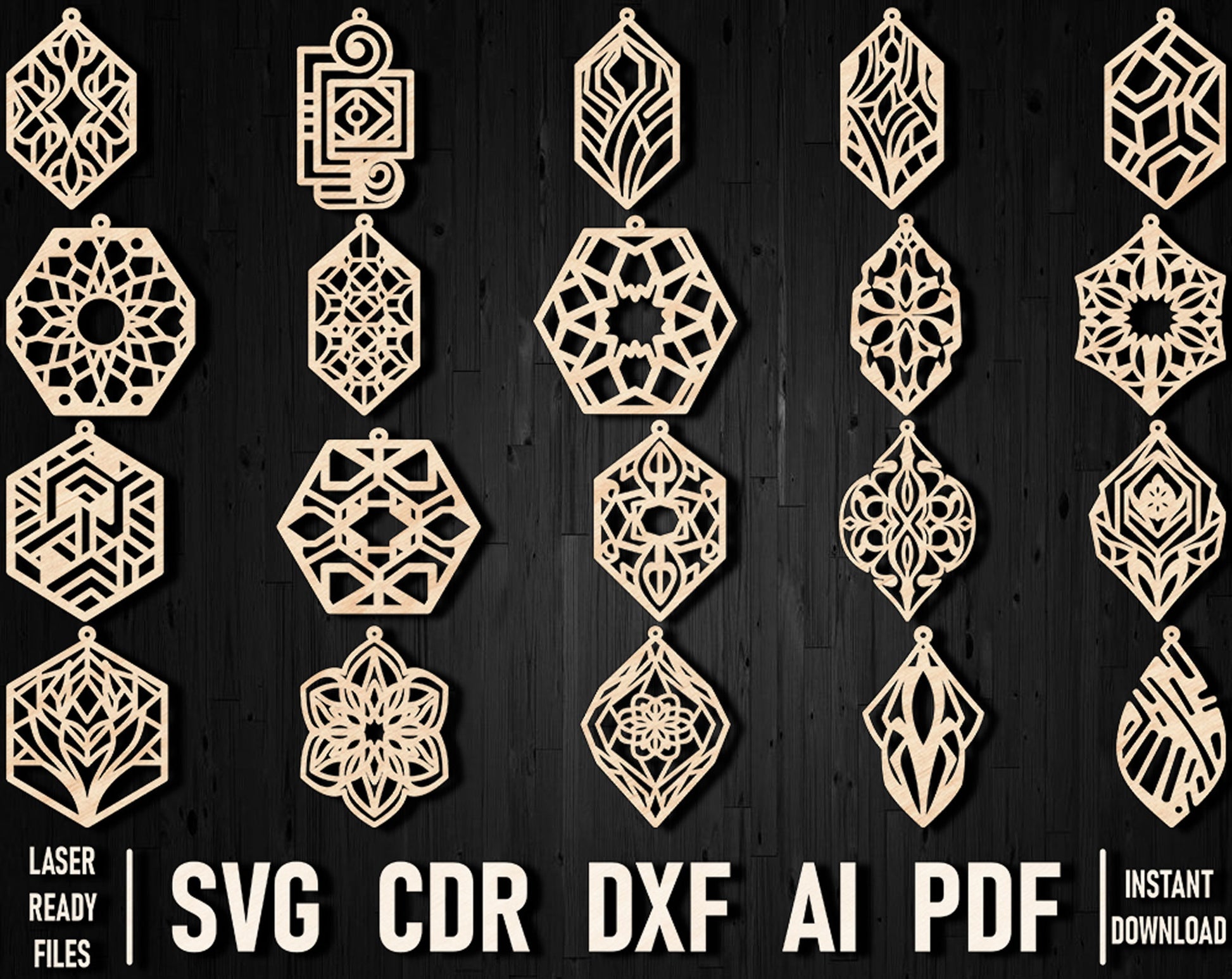 Polygon geometric laser cut design