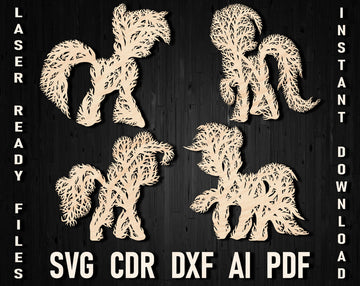 Laser-Cut Pony Tree SVG/DXF Files – CNC-Ready Horse Panels, Rustic Home Decor for Glowforge