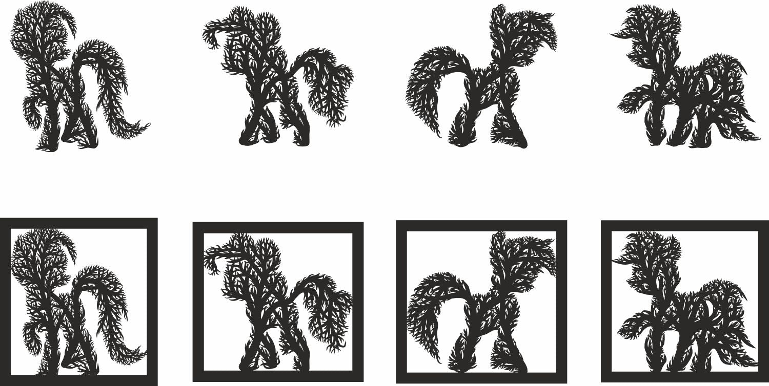 Pony wall art panel ornament