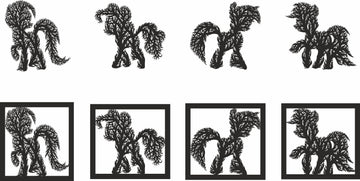 Laser-Cut Pony Tree SVG/DXF Files – CNC-Ready Horse Panels, Rustic Home Decor for Glowforge