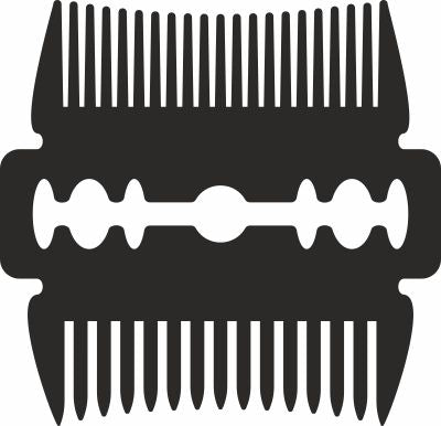 Razor beard comb svg vector