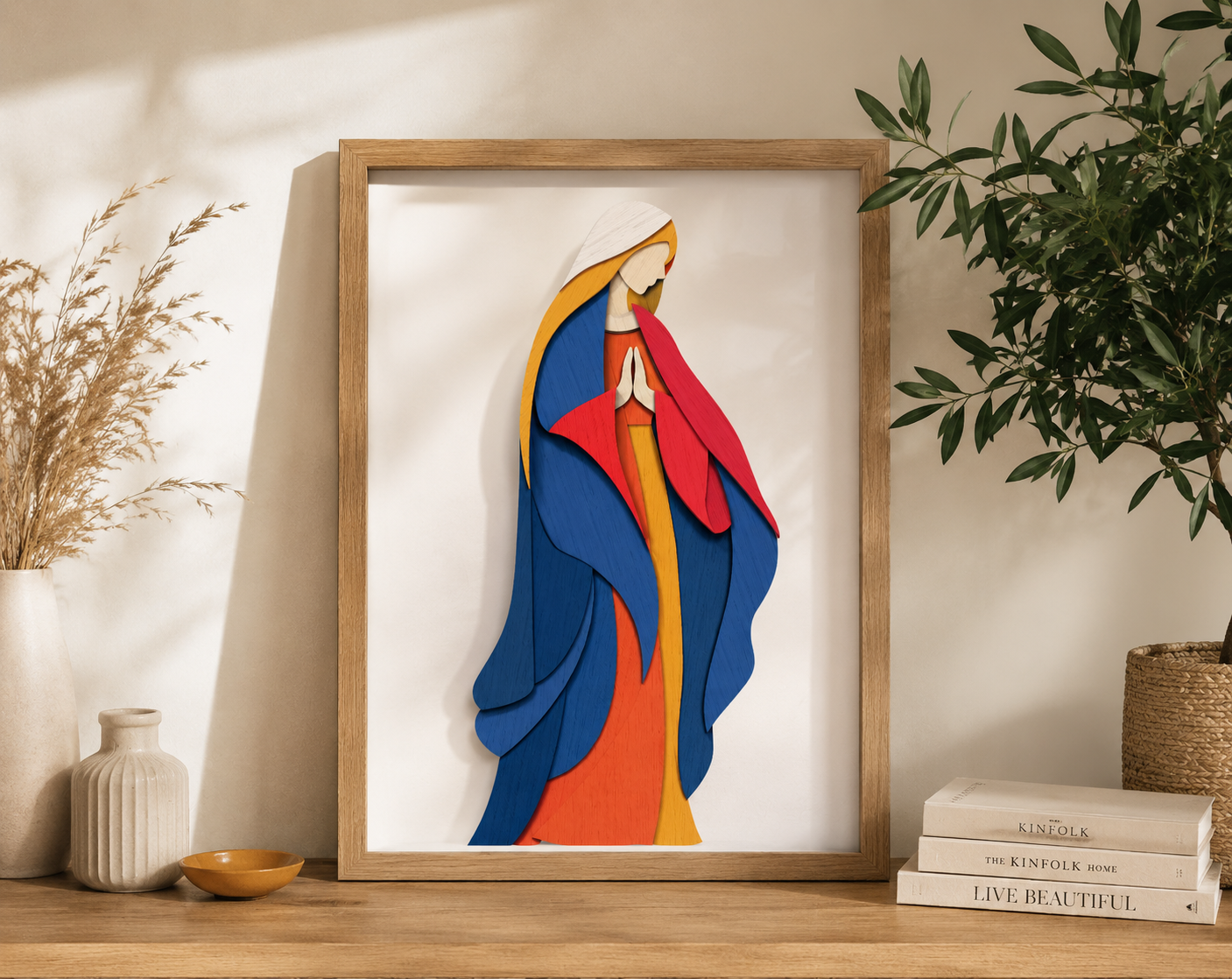 Religious Virgin Mary Multilayer Cut Template

