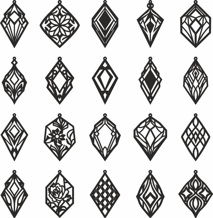 Rhomb vector laser cut earring