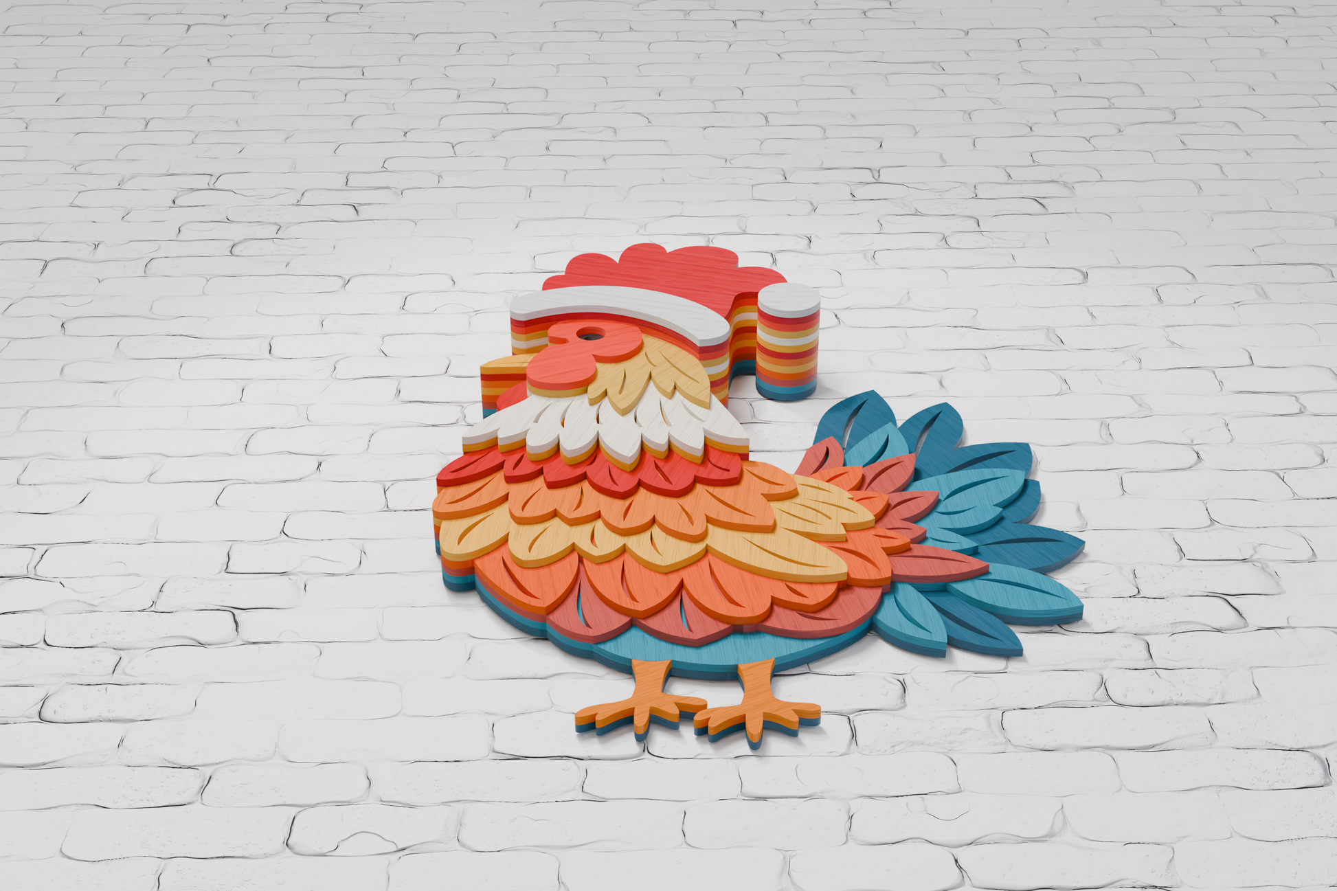 Rooster Christmas Santa Cricut SVG