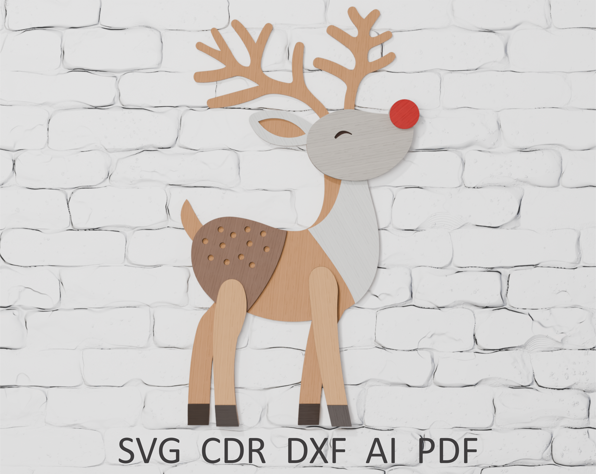 Rudolph Deer multilayer SVG digital download