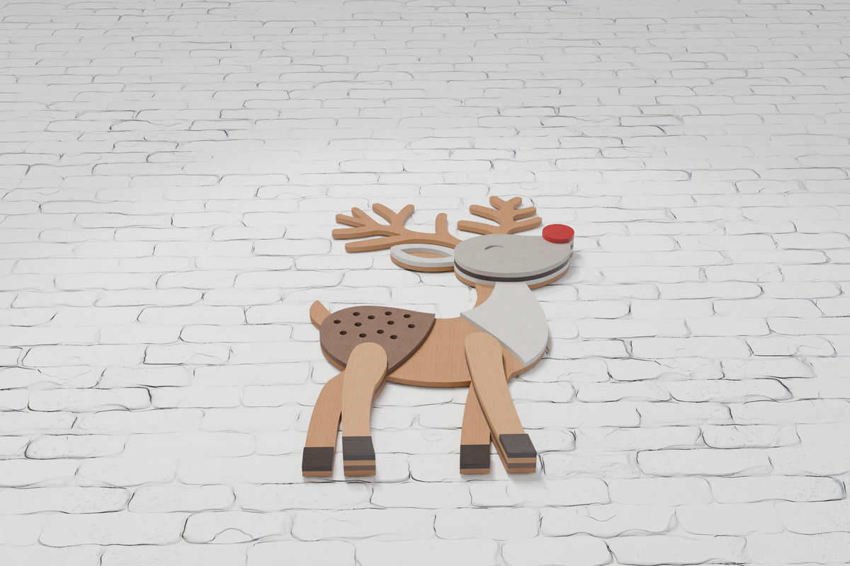 Rudolph Reindeer shadow box multilayer design SVG