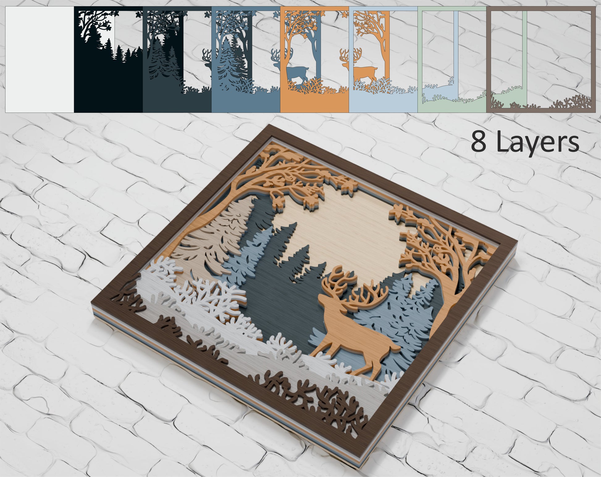 Rustic-Deer-in-Forest-Laser-Cut-Wood-Design