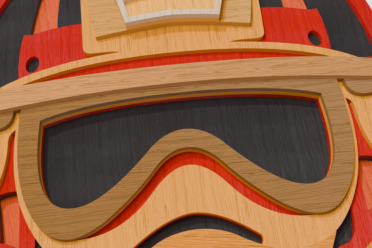 SVG DXF Firefighter Gas Mask Helmet layered cut file