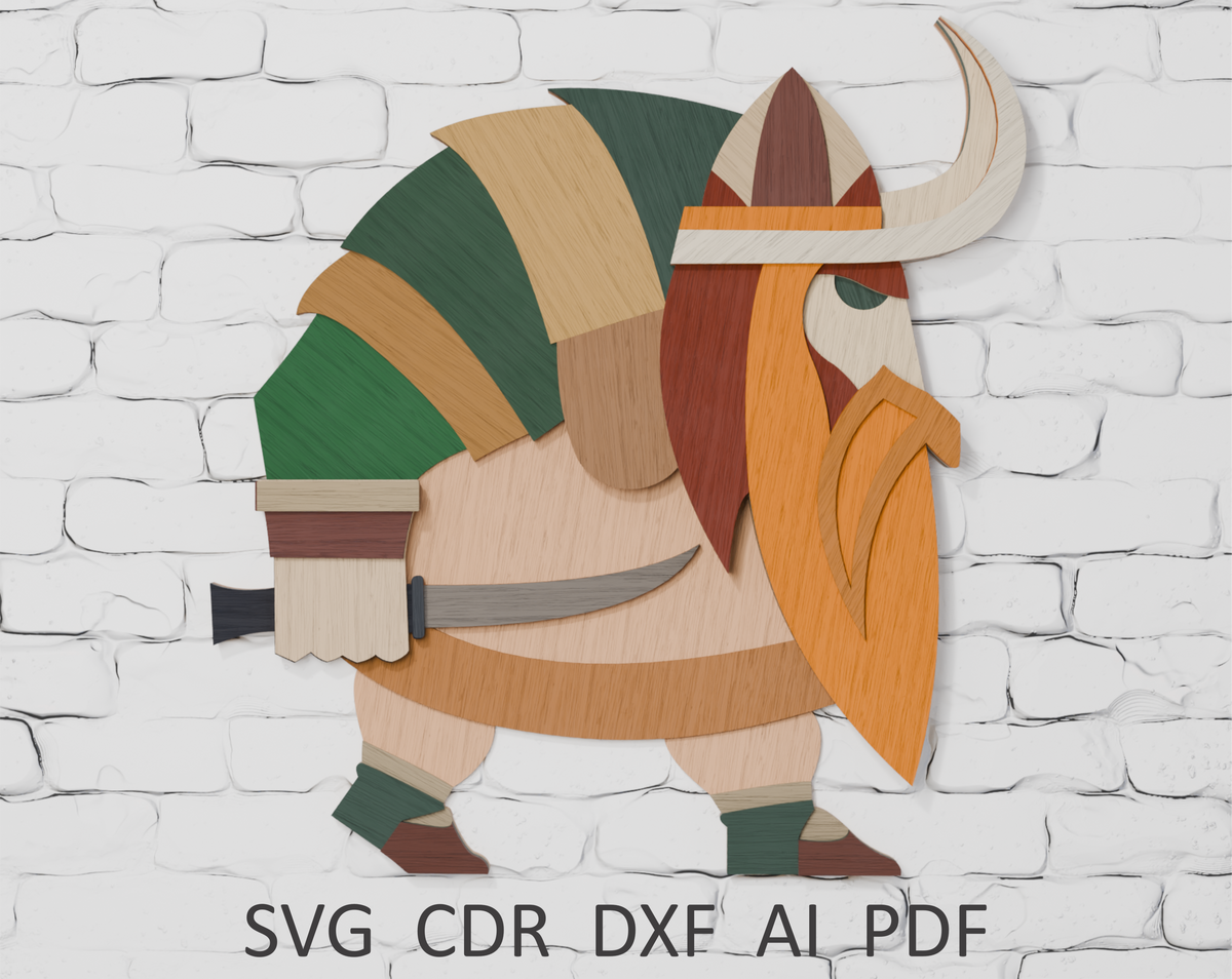 SVG DXF PDF CDR AI files for laser cutting Viking craft