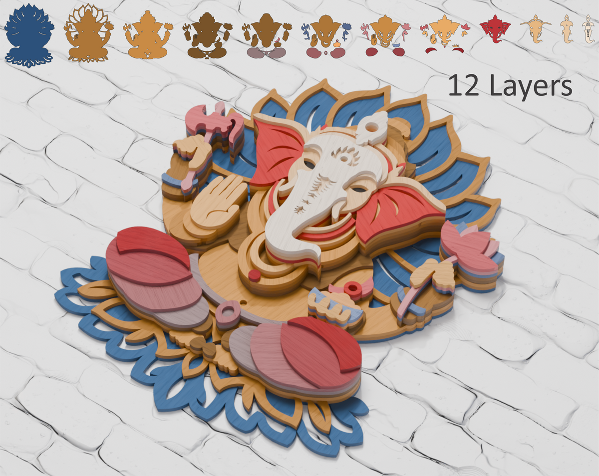 Sacred Ganesha Layered Design

