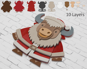 Santa Bison Christmas SVG