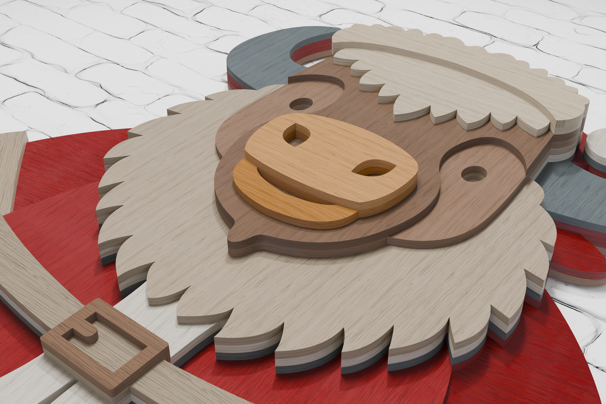 Santa Bison Glowforge laser file
