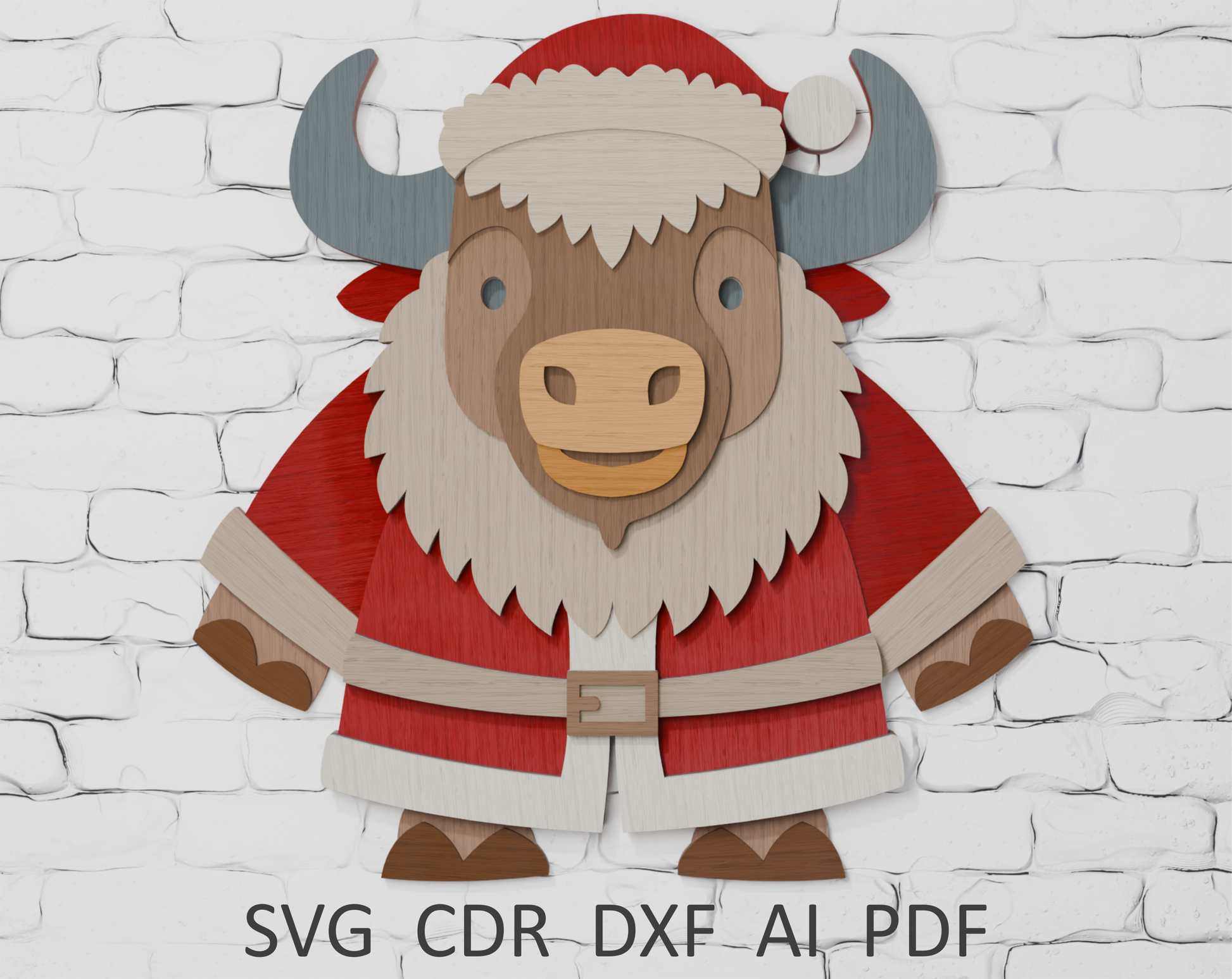 Santa Bison multilayer SVG