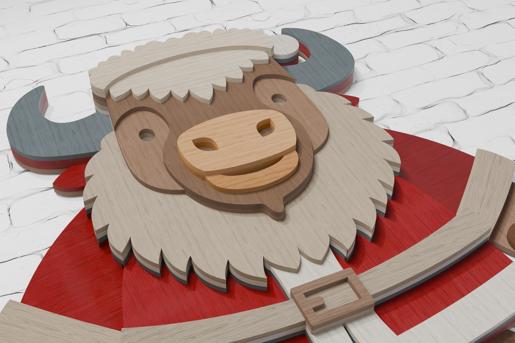 Santa Bison papercut SVG