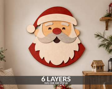 Santa Claus Head layered SVG
