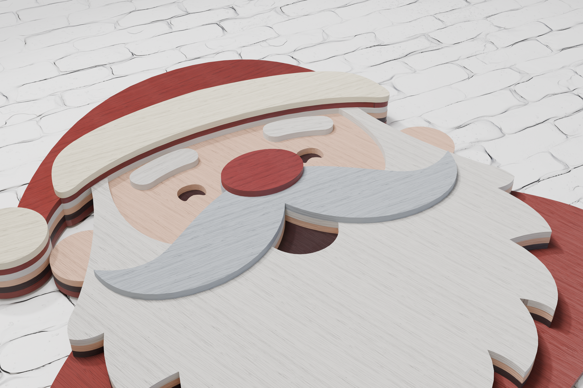 Santa Claus Head plywood laser cut