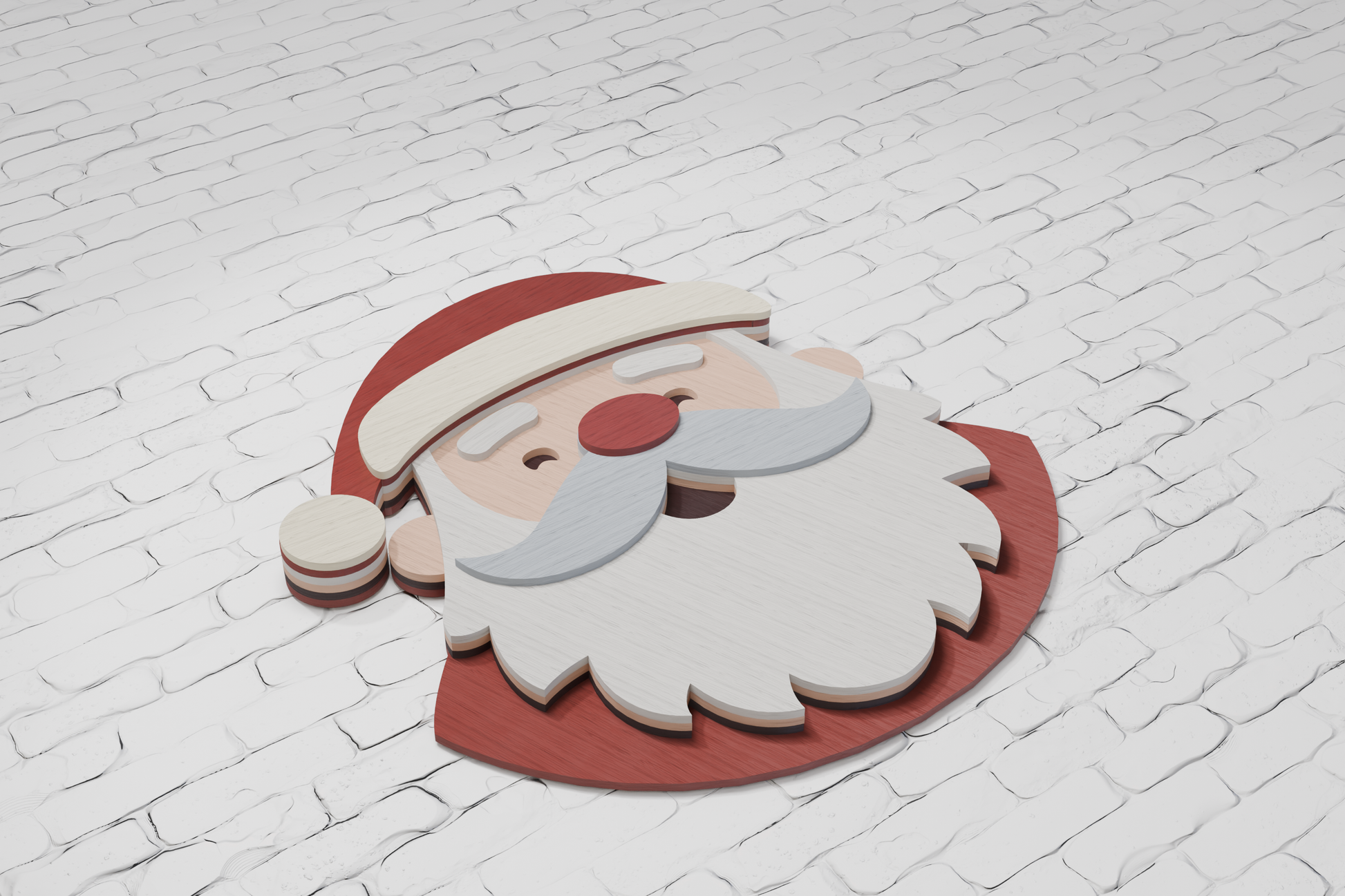 Santa Claus Head shadow box SVG