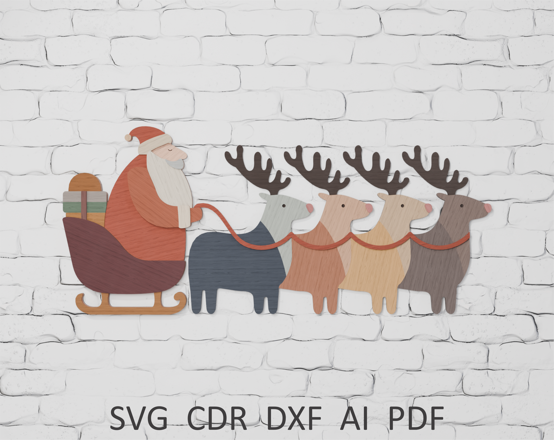 Santa Claus Reindeer multilayer SVG